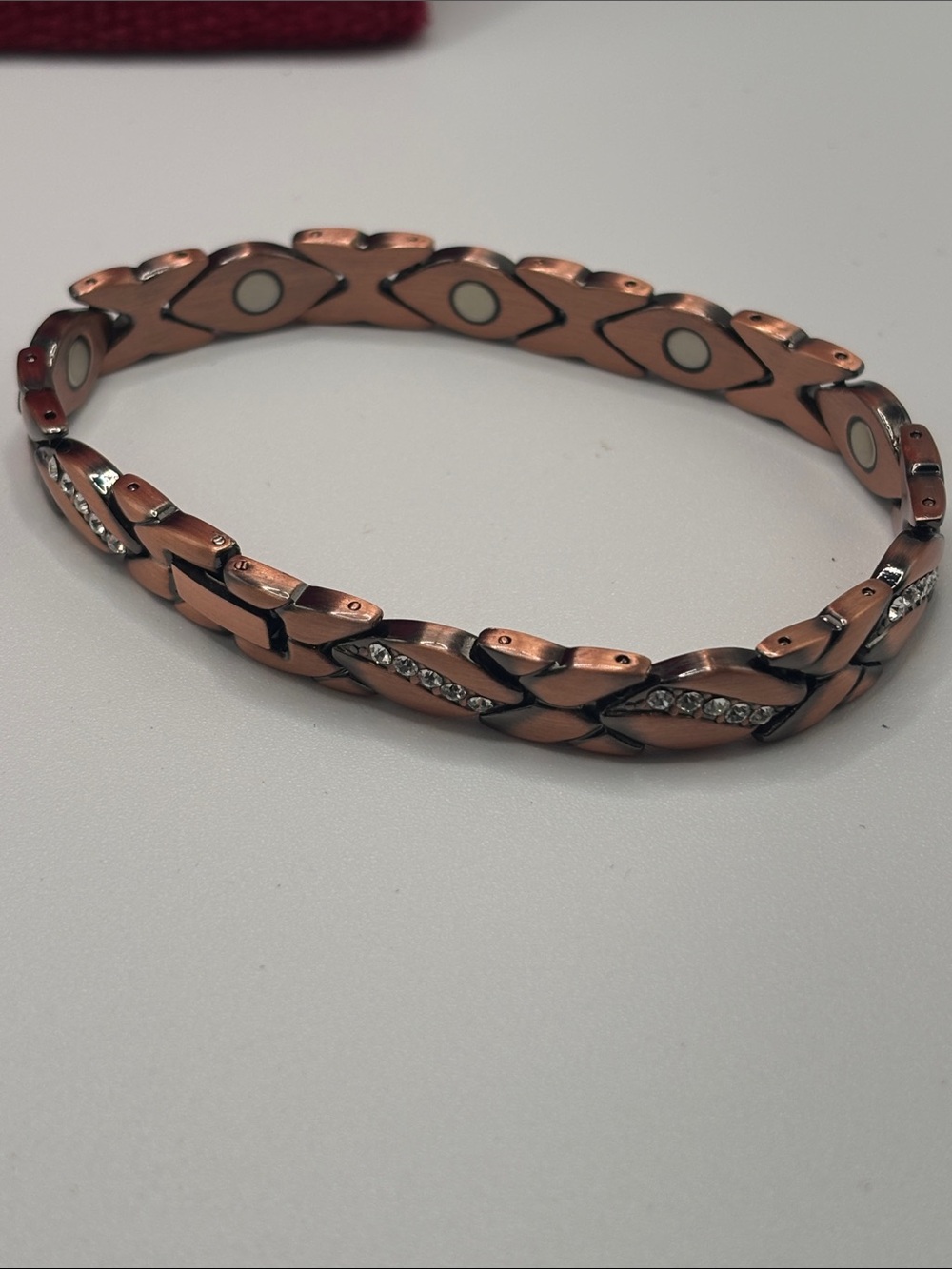 Copper-Tone Crystal Accent Women's Link Bracelet